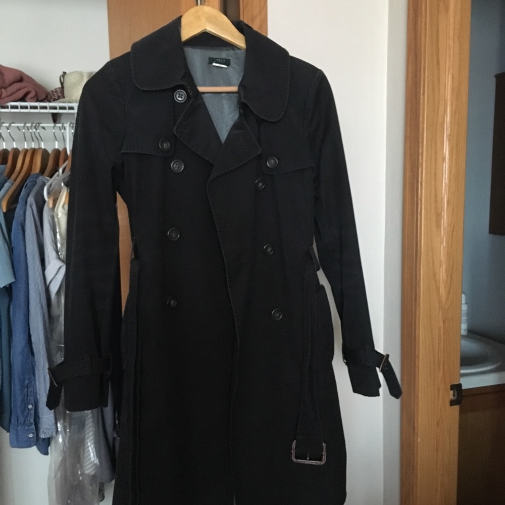 J.crew black trench coat size 6 women’s